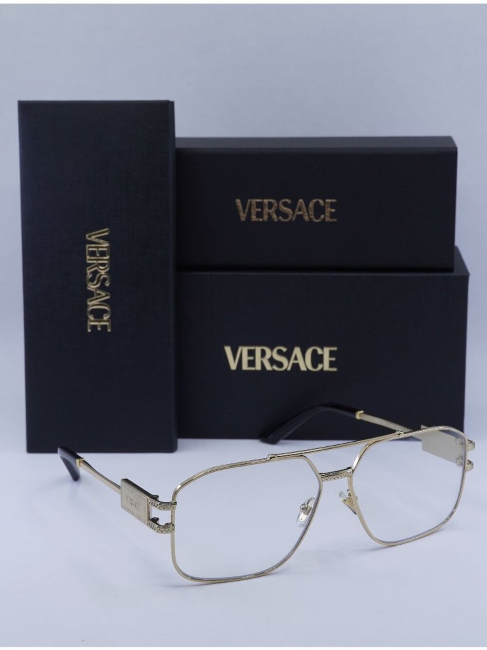 Versace VE1302 1002 Aviator Eyeglasses – Gold 59mm